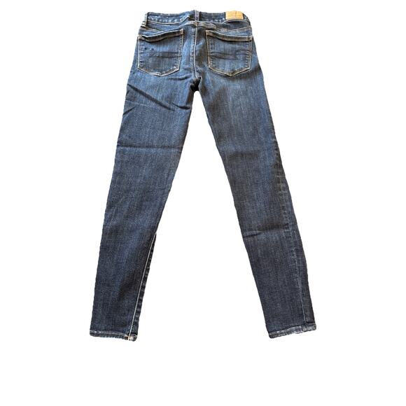 American Eagle Women's Hi-Rise Jegging Blue Denim Jeans Stretch Size 0 Short - Picture 10 of 15